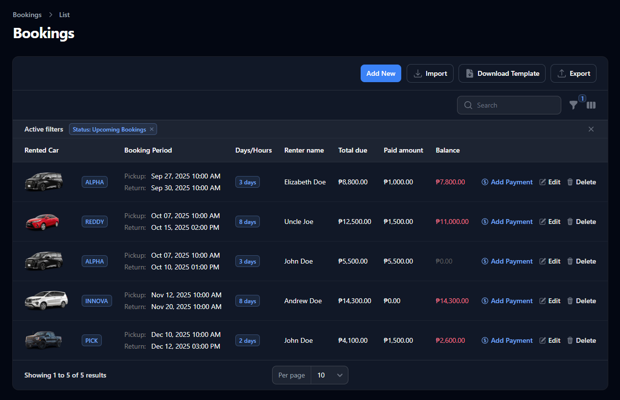 Fleet dashboard preview